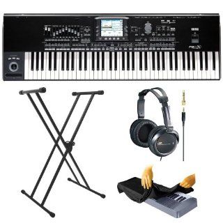 Korg Pa3X 76 Key Professional Workstation   Black (PA3X76) + Two Sets of Headphones + Keyboard Bench + Keyboard Stand + Dust Cover Musical Instruments
