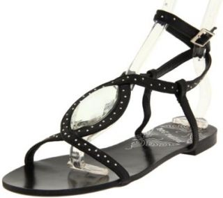 Not Rated Women's Big Rock Ornamented Sandal, Black, 7 M US Shoes