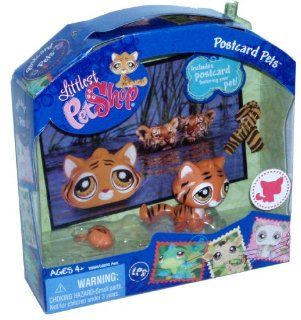 Littlest Pet Shop Postcard Pets Series Portable Bobble Head Pet Figure Gift Set #905   Tiger with Mouse Toy, Scarf and Postcard Toys & Games