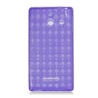 HW W1/H883G TPU COVER T CLEAR, CHECKER PURPLE 505 Cell Phones & Accessories