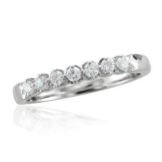14k White Gold 7 Stone Diamond Band Ring (GH, SI3 I1, 0.25 carat) Diamond Delight Jewelry