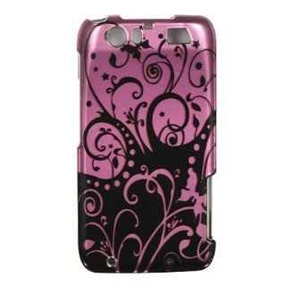 Motorola Atrix Hd / Mb886 Crystal Case Purple Black Swirl Cell Phones & Accessories