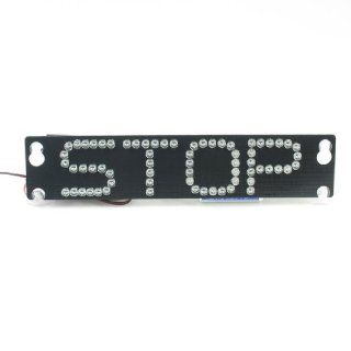 Auto Vehicle Car Stop Sign Red 66 LED Flash Warning Light Black w Four Suction Cup Automotive