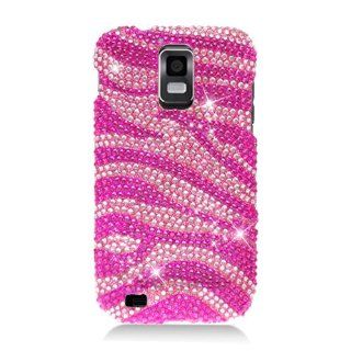 Eagle Cell PDSAMT989S302 RingBling Brilliant Diamond Case for T Mobile Samsung Galaxy S2 T989   Retail Packaging   Hot Pink Zebra Cell Phones & Accessories