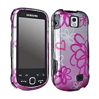 Samsung SPH M910 Intercept Snap On Case, Pink Purple Flowers and Hearts 4287 Cell Phones & Accessories