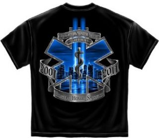 EMT We Will Never Forget Commemorative 911 T shirt Novelty T Shirts Clothing