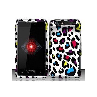 Motorola Droid RAZR XT912 (Verizon) Colorful Leopard Design Hard Case Snap On Protector Cover + Free Wrist Band Cell Phones & Accessories