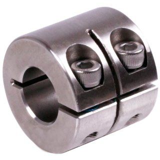 clamp collar single split double wide stainless steel 1.4301 bore 8mm with bolts DIN 912 Clamp On Shaft Collars