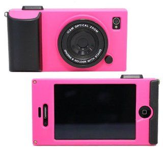 (HK) Peach Retro Stereo Camera Icam Shape Protector Protective Hard Case Cover for iPhone 4 4S 4G Cell Phones & Accessories