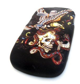 Samsung R355c Skull American Eagle Snake Tattoo HARD RUBBERIZED FEEL RUBBER COATED DESIGN Case Cover Skin Protector NET 10 Straight Talk Cell Phones & Accessories