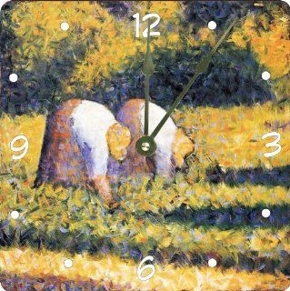 Rikki KnightTM Georges Pierre Seurat Art Farmers at work Design 6" Art Desk Clock   Wall Clocks