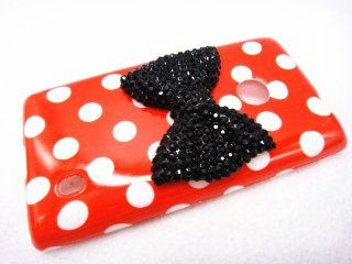 Black Bow Cute Lovely 3D Bling Special Party Dot Pattern Case Cover For Nokia Lumia 521 (T Mobile) RM 917 Cell Phones & Accessories