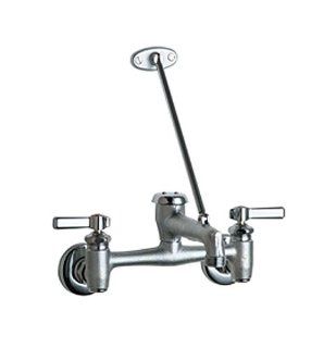 Chicago Faucets 897 RCF Wall Mount Adjustable Center Service Sink Faucet, Rough Chrome   Bathroom Sink Faucets  