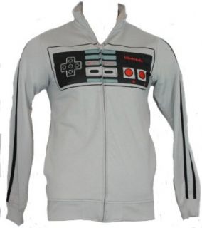 Nintendo Entertainment System Mens Track Jacket   (NES) Classic Controller Image on Gray (Small) Novelty Track Jackets Clothing