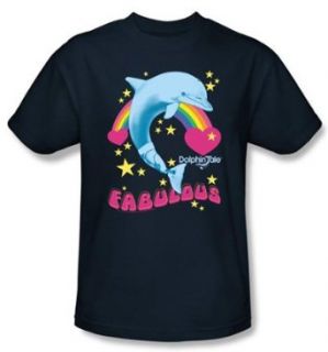 Dolphin Tale Kids T Shirt   Fabulous Navy Blue Tee Youth Novelty T Shirts Clothing