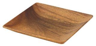 Pacific Merchants Acaciaware 7 Inch Acacia Wood Square Plate Kitchen & Dining