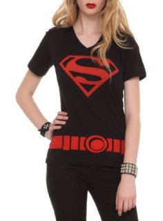 DC Comics Superboy Costume V Neck Girls T Shirt Size  X Small Fashion T Shirts Clothing