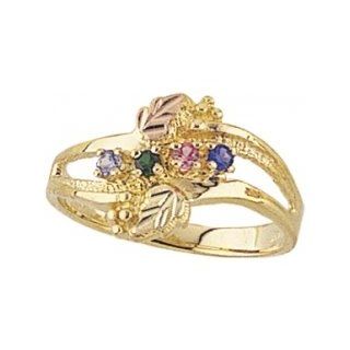 Gold Mother's Ring   6 stones   G921 Jewelry