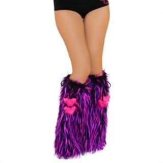 Black/Pink/Purple Fluffy Leg Warmers   Rave GoGo Fluffies   Official iHeartRaves