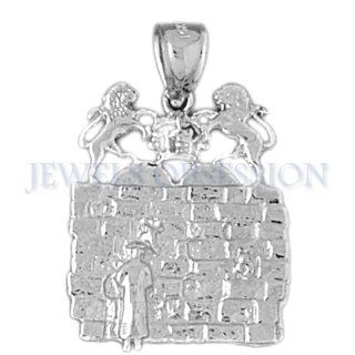 Rhodium Plated 925 Sterling Silver Wailing Wall Pendant Jewelry