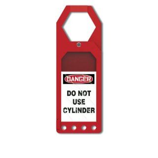 Accuform Signs TSS906 Plastic Secure Status Tag Holder, Legend "DANGER DO NOT USE CYLINDER", 3 1/2" Width x 10" Height x 3/8" Depth, White/Black on Red Lockout Tagout Locks And Tags