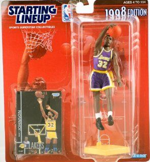 MAGIC JOHNSON / LOS ANGELES LAKERS 1998 NBA Starting Lineup Action Figure & Exclusive NBA Collector Trading Card  Toys & Games