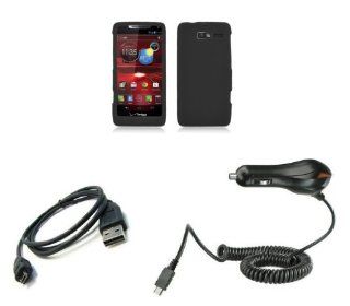 Motorola Droid Razr M XT907 (Verizon) Premium Combo Pack   Black Silicone Gel Cover + Atom LED Keychain Light + Micro USB Data Cable + Car Charger Cell Phones & Accessories