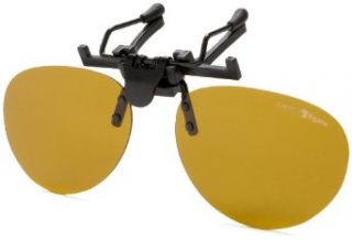 Eagle Eyes ClipOns Contemporary Small Sunglasses,Matte Black Frame/Gold Brown Lens,one size Clothing