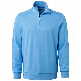Ashworth Mesh Back Fleece Half Zip Pullover Azure 2XL Sports & Outdoors