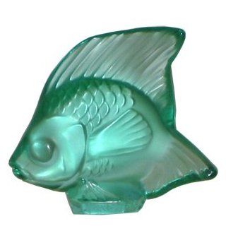 LALIQUE Crystal Mint Green Fish Figurine   Collectible Figurines