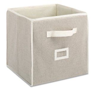 Whitmor 6082 908 12" Collapsible Cube, Natural Linen   Home Storage Baskets