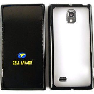HARD BORDER SKIN TPU SEMI SOFT CASE COVER FOR LG OPTIMUS LTE II VS930 TRANS BACK BLACK EDGE Cell Phones & Accessories