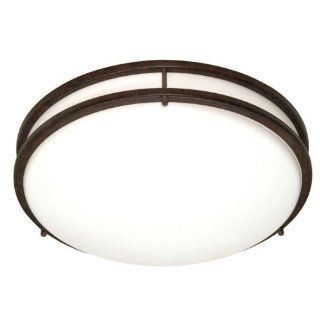 Glamour Collection 3 Light 3" Old Bronze Flush Mount with White Plastic 60 909   Close To Ceiling Light Fixtures  