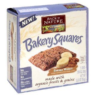 Back to Nature Bakery Squares, Banana Walnut, 5 Count Bars (Pack of 10)  Snack Food  Grocery & Gourmet Food