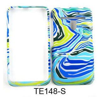 LG Revolution VS910 Blue/Green Zebra Print Hard Case,Cover,Faceplate,SnapOn,Protector Cell Phones & Accessories