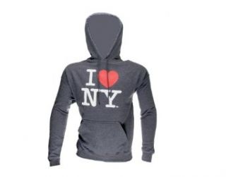 I Love NY New York Hoodie Screen Print Heart Sweatshirt Charcoal Clothing