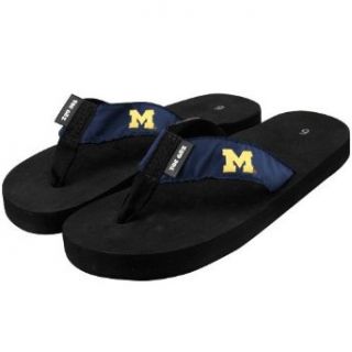 NCAA Michigan Wolverines Navy Blue Wordmark Flip Flops (6)  Sports Fan Sandals  Sports & Outdoors