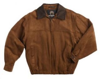 Weatherproof Men's Contrast Collar Micro Suede Jacket, Dark Khaki, Small Clothing