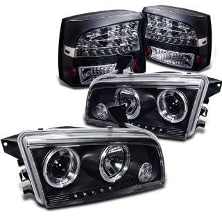 Rxmotoring 2006 2008 Dodge Charger Projector Headlights + Led Tail Light Automotive