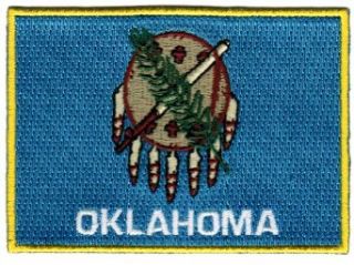 Oklahoma State Flag Embroidered Patch Iron On OK Emblem Clothing
