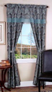 Achim Home Furnishings Logan 5 Piece Window in a Bag Set, 2 Curtain Panels, Attached Valance, 2 Tiebacks, 55 Inch by 84 Inch, Burgundy   Window Treatment Sets