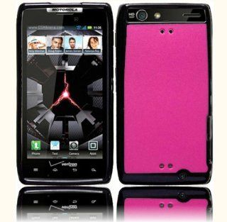 Hot Pink/Black TPU+PC Case Cover for Motorola Droid Razr Maxx XT913 XT916 Cell Phones & Accessories