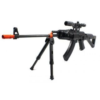 Tactical Military AK 47 Spring Airsoft Gun Sniper Rifle Flashlight Bi Pod FPS 230 Open Stock, Mock Scope  Sports & Outdoors
