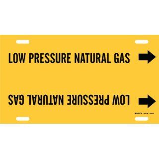 Brady 4241 G Brady Strap On Pipe Marker, B 915, Black On Yellow Printed Plastic Sheet, Legend "Low Pressure Natural Gas" Industrial Pipe Markers