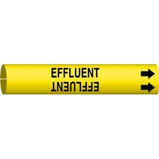 Brady 4178 G Brady Strap On Pipe Marker, B 915, Black On Yellow Printed Plastic Sheet, Legend "Effluent" Industrial Pipe Markers