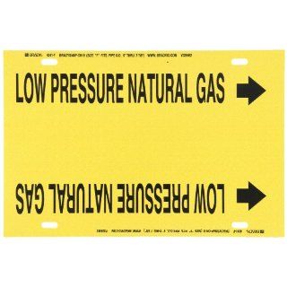 Brady 4241 F Brady Strap On Pipe Marker, B 915, Black On Yellow Printed Plastic Sheet, Legend "Low Pressure Natural Gas" Industrial Pipe Markers