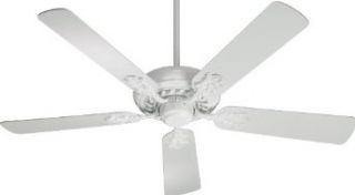 Quorum 16525 6 Carnegie Ceiling Fan 5 Blades 52", White Finish with White Blades    