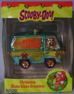 Scooby Doo Christmas Blown Glass Mystery Machine Ornament featuring Scooby and Shaggy  Decorative Hanging Ornaments  
