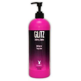 PLAYBOY Glitz Barrier Cream Sunless DHA Spray Tanning LOTION Airbrush 33.8oz  Body Scrubs  Beauty