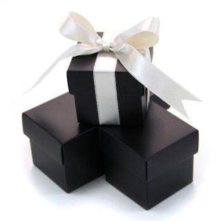 Koyal 2 Piece 100 Pack Square Favor Boxes, Black   Wedding Ceremony Accessories